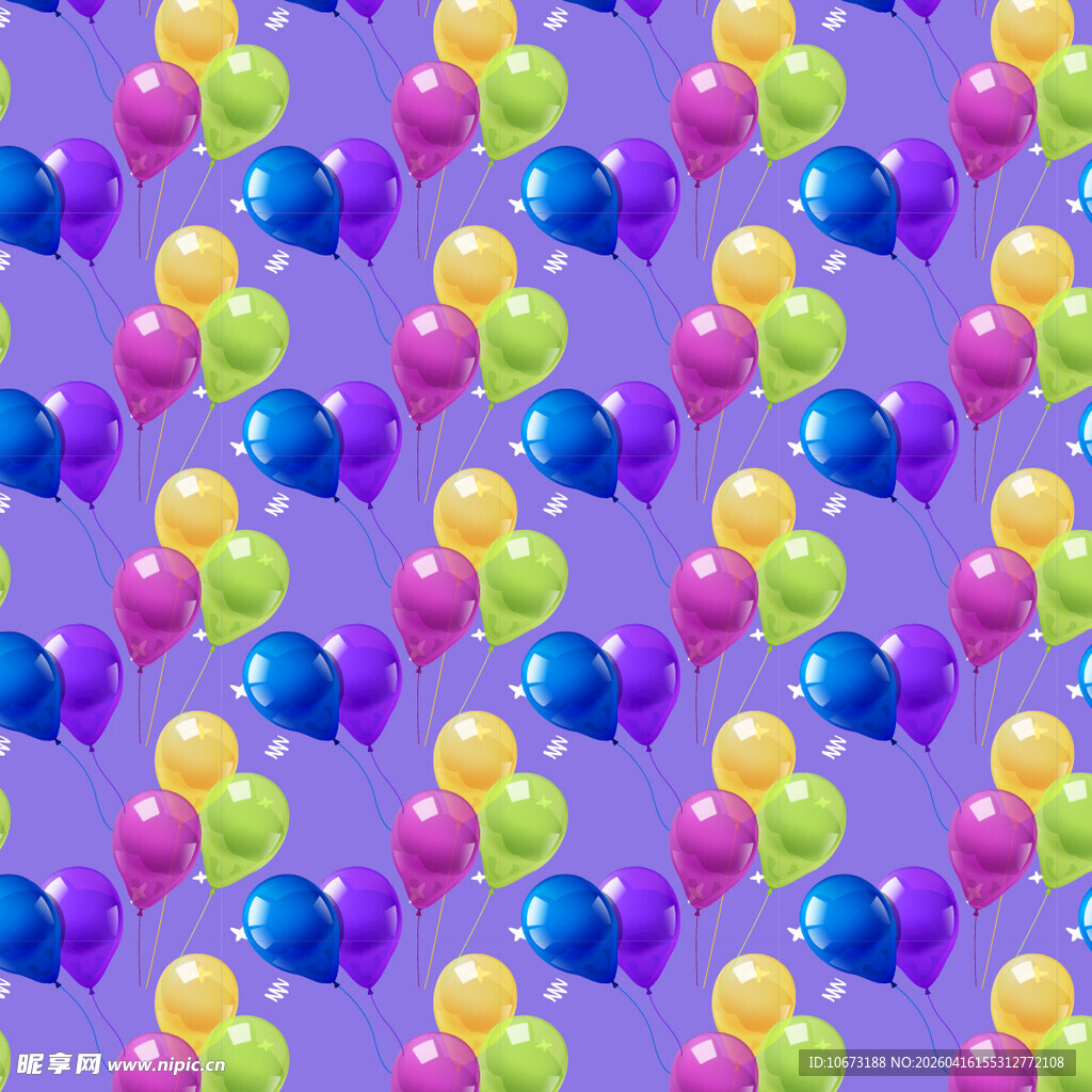 多彩气球无缝图案背景