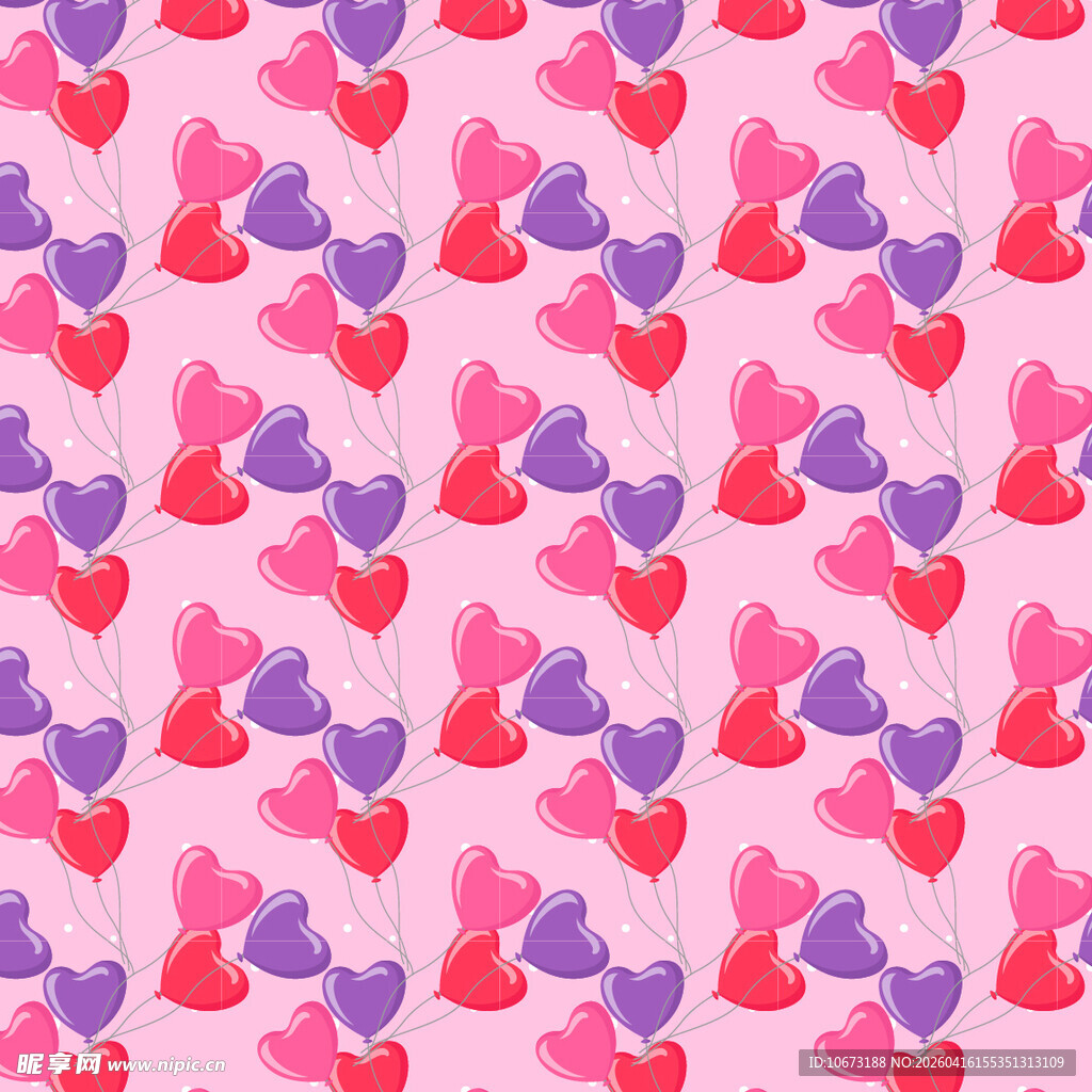 粉色爱心气球图案背景