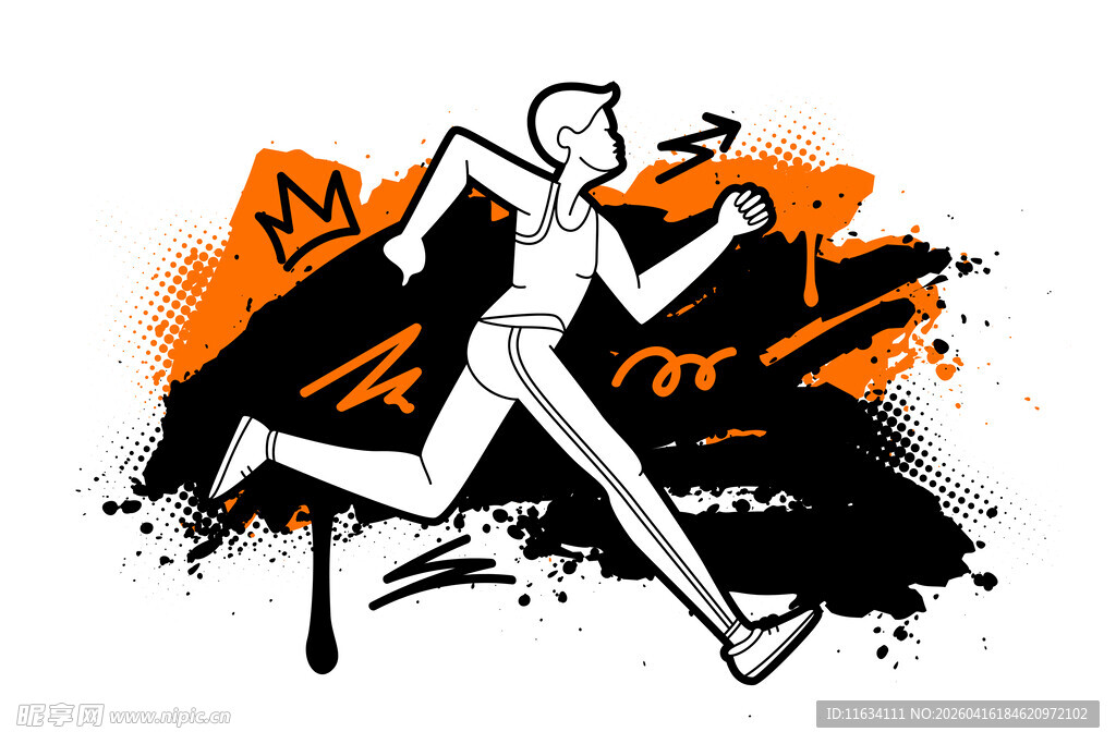 奔跑的活力人物形象