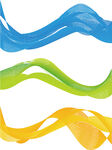 多彩波浪水彩线条图案