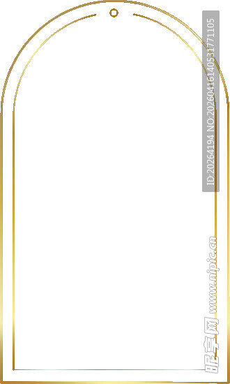 金色拱形边框设计元素