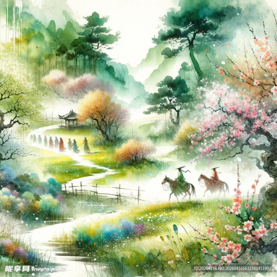 春日山林骑马漫步美景