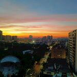 城市黄昏美景 夕阳