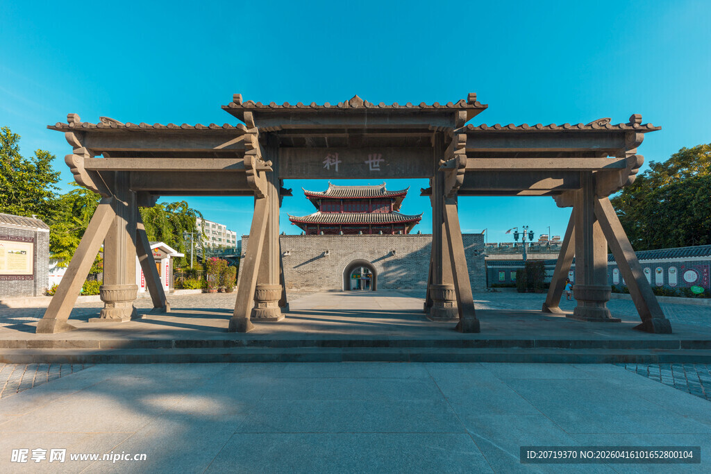 中式古典牌坊建筑景观