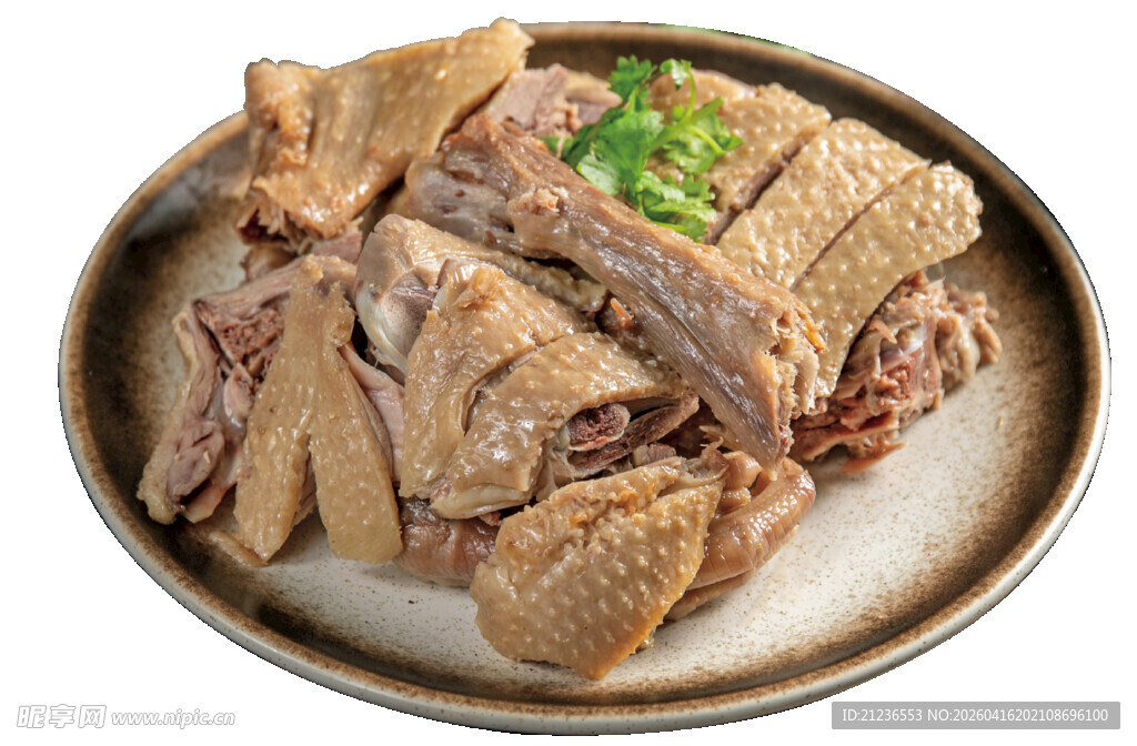 美味卤味鸭肉装盘展示