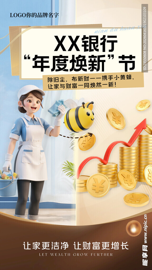 金融行业银行年度焕新节宣传海报