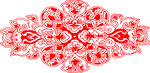 红色对称花纹图案设计