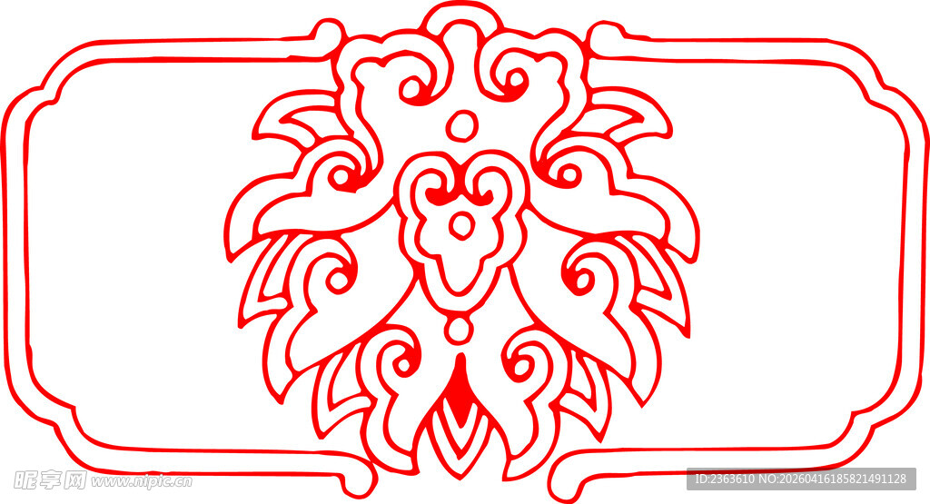 中式传统双凤花纹图案