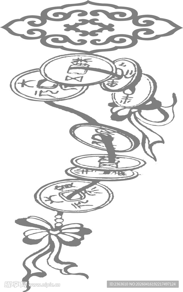 传统中式祥云花纹图案
