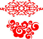 中式传统红色花纹图案