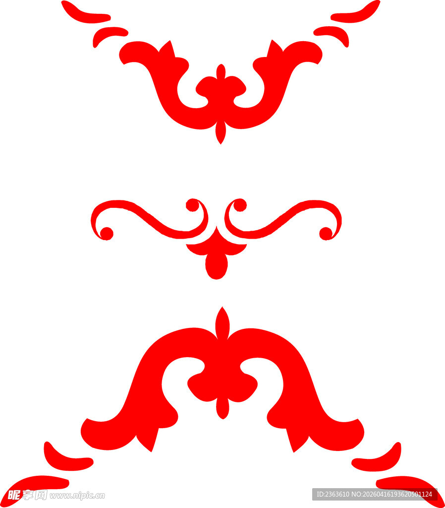 中式红色精美花纹图案