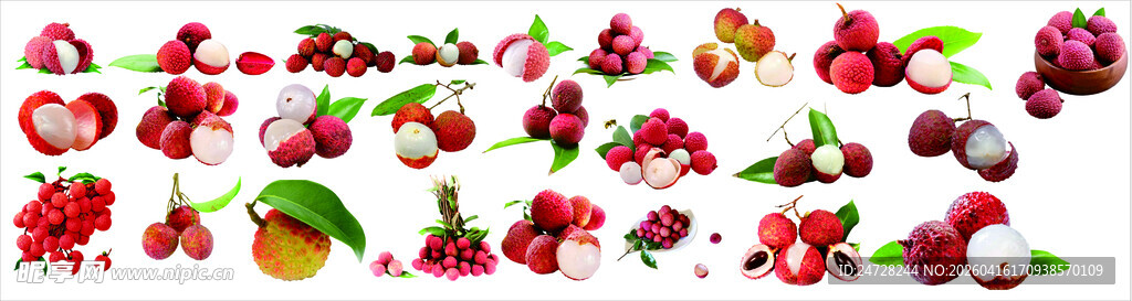 荔枝多彩水果图案集合