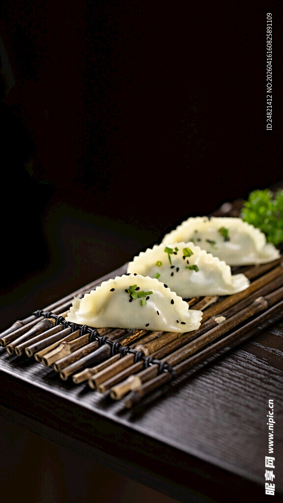美味日式煎饺摆放在烤架上