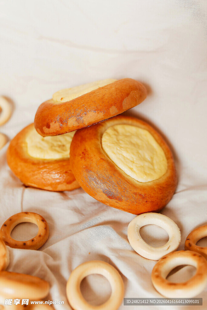美味烘焙圈面包堆叠