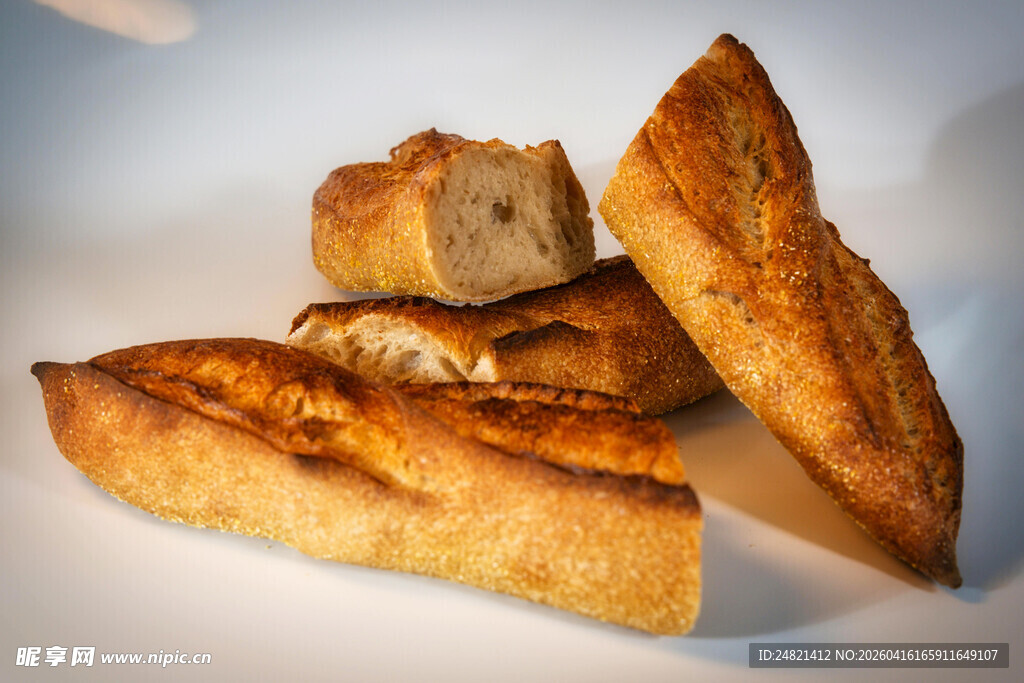 美味法式面包切片
