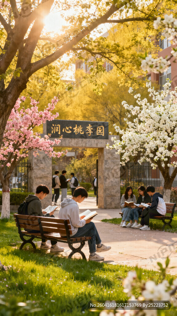 校园润心桃李园 有学生