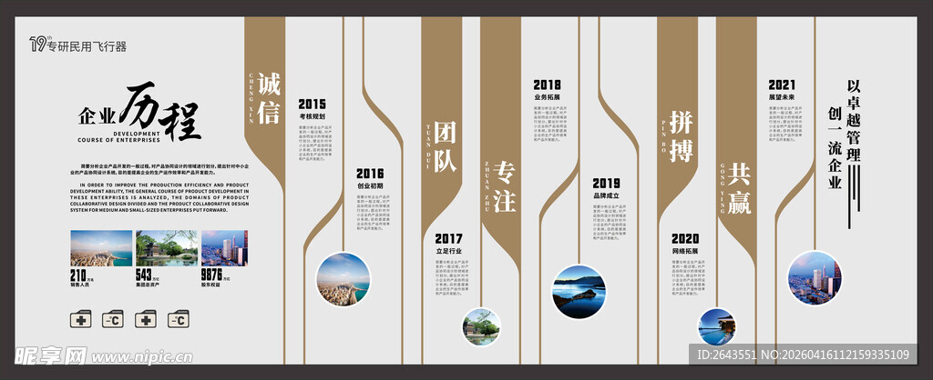 企业历程展厅荣誉文化墙