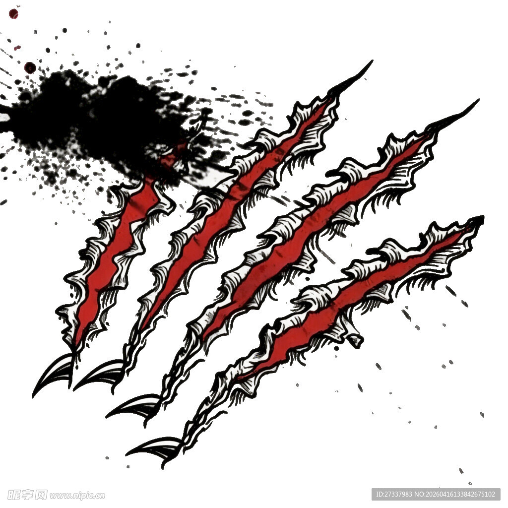 血爪抓痕图案设计