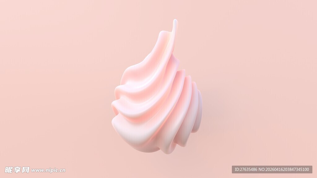 粉色螺旋状奶油花