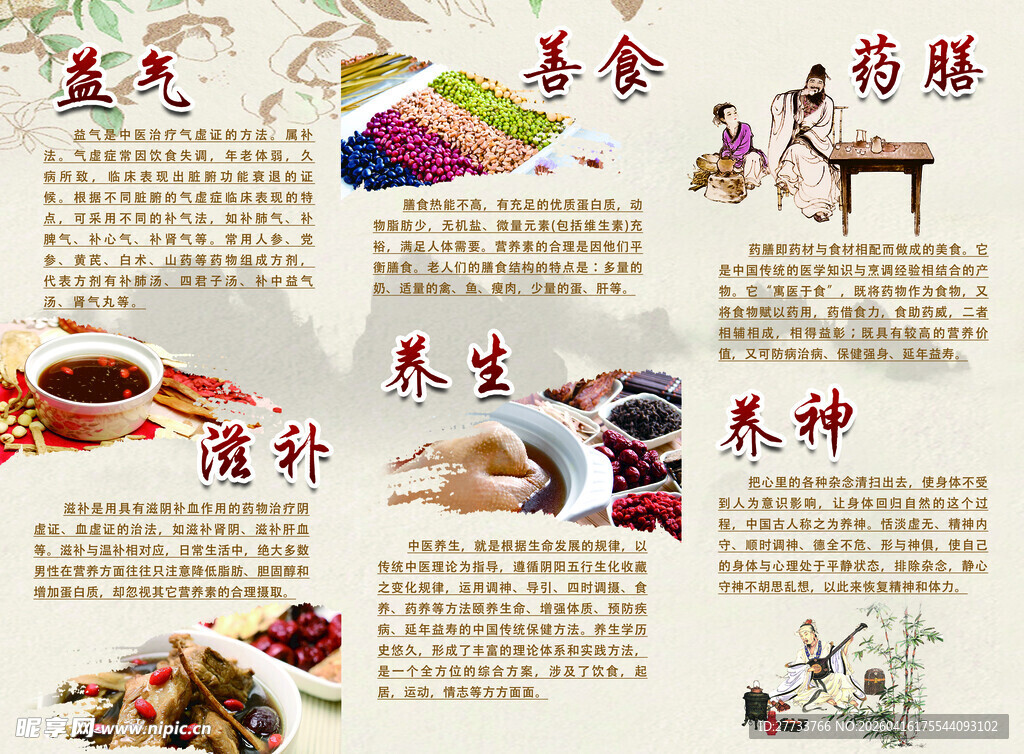 中医养生文化三折页
