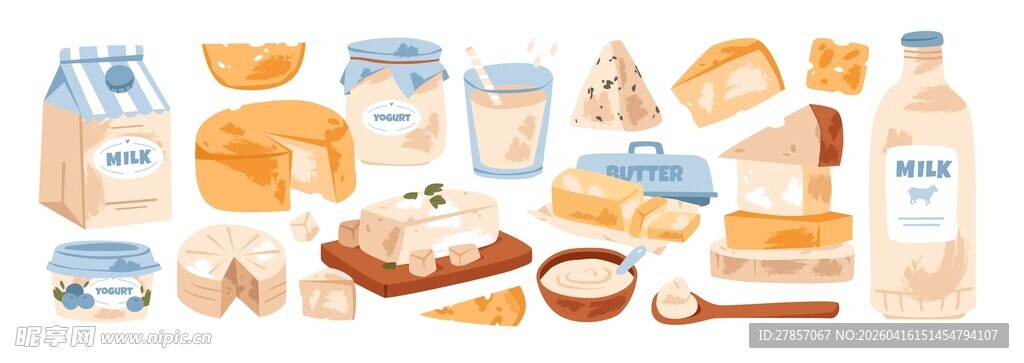奶制品插画