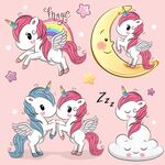 卡通独角兽素材