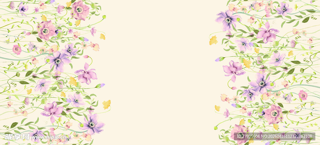 花卉边框图案设计素材