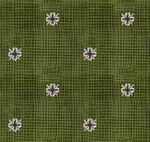 绿色底纹带小花图案布料