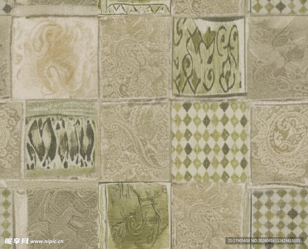 复古风拼贴几何图案纹理