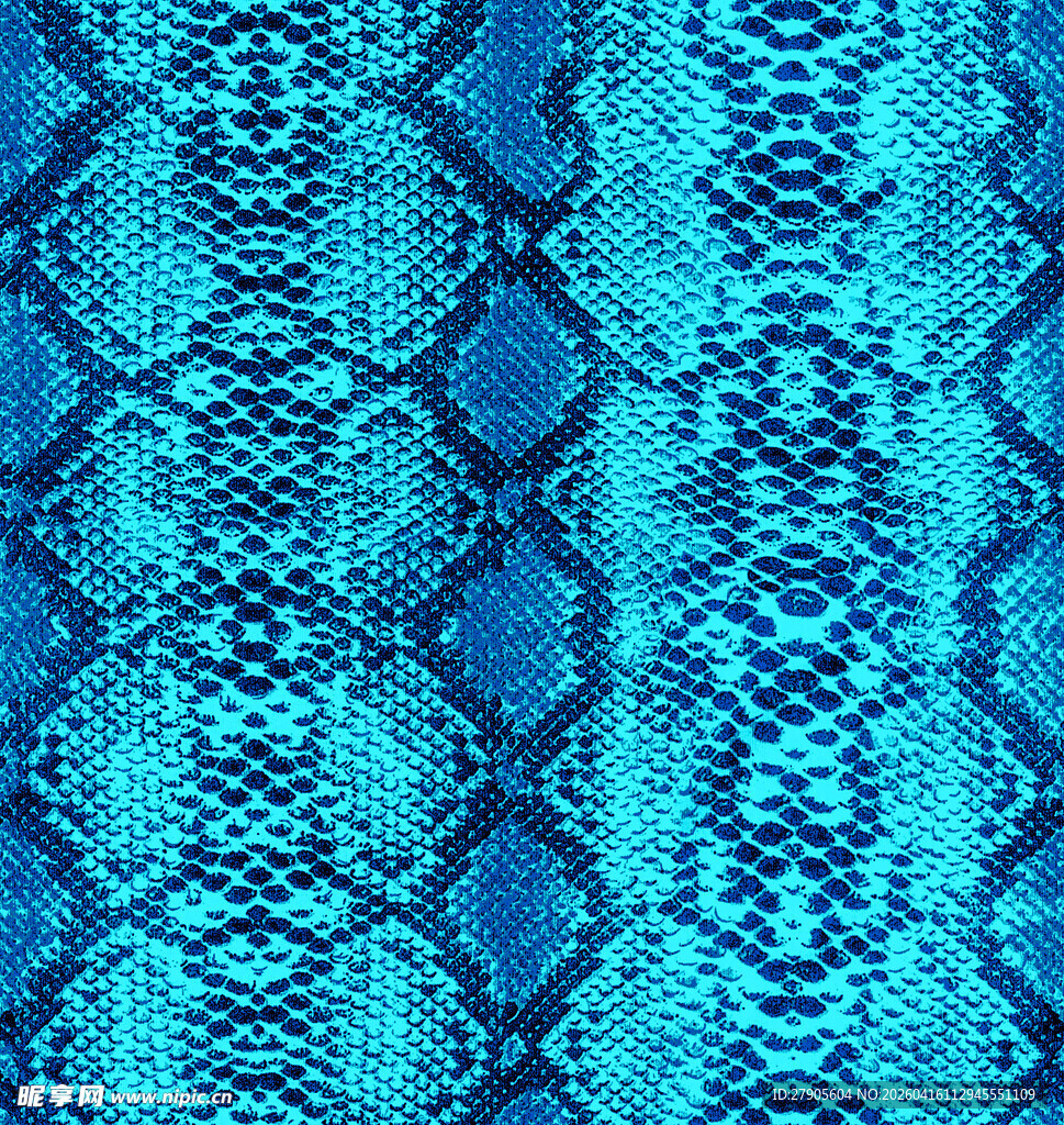 蓝绿色蛇皮纹理图案