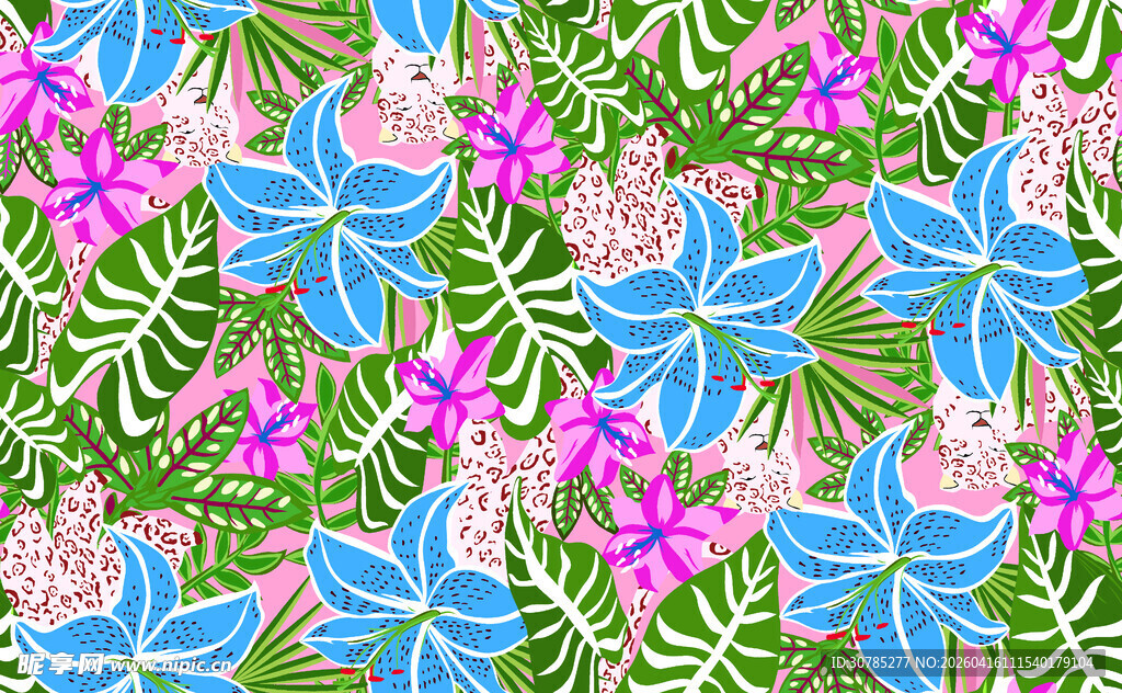 多彩花卉图案背景