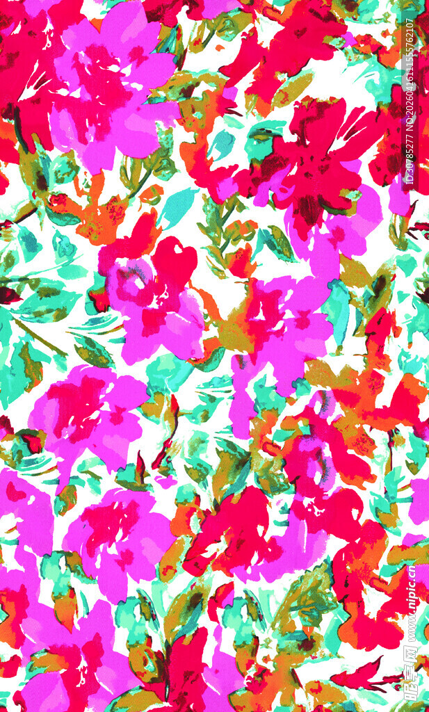 多彩花卉抽象图案纹理