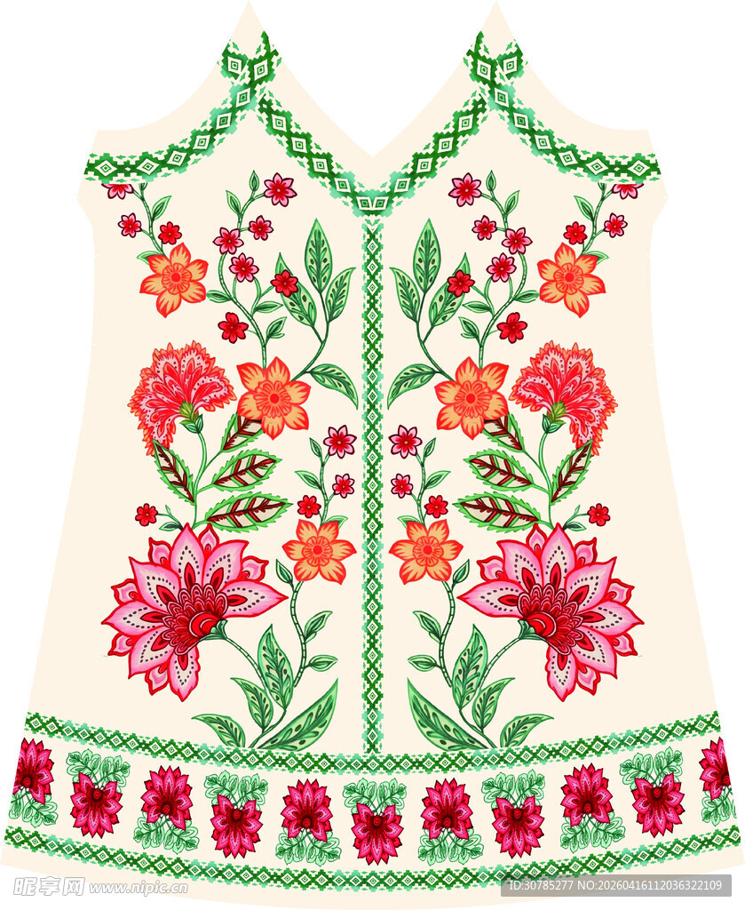 刺绣花卉装饰女式上衣