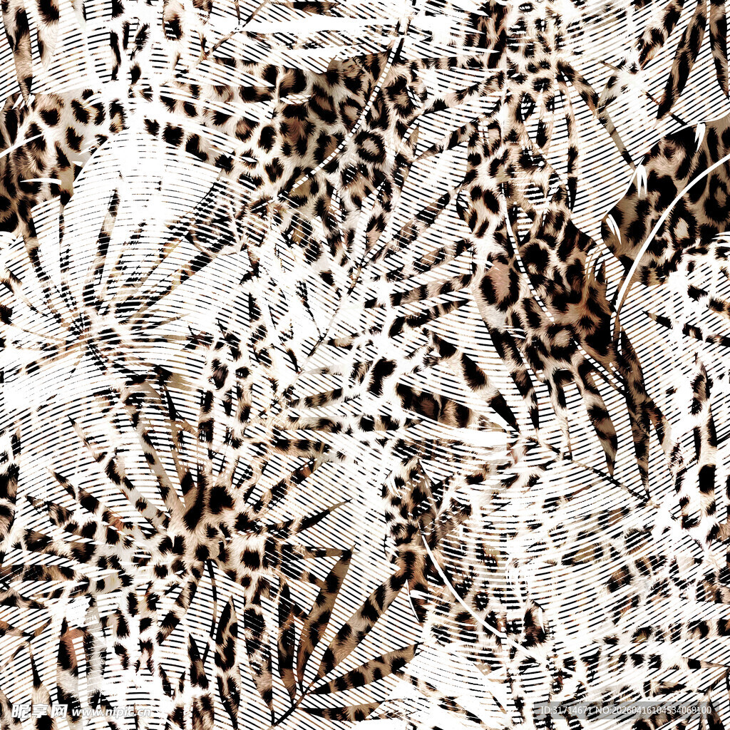 豹纹图案布料纹理特写