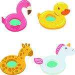 可爱动物造型充气游泳圈