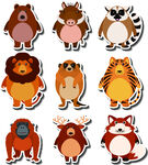 可爱卡通动物贴纸集合