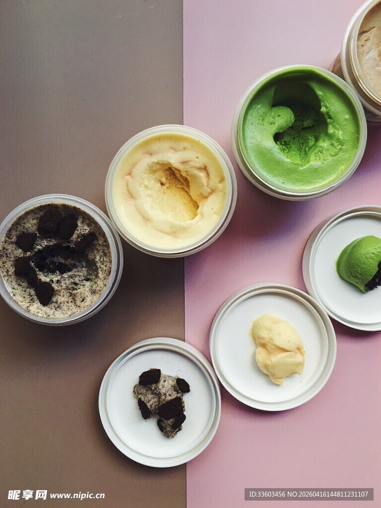 多样美味冰淇淋展示