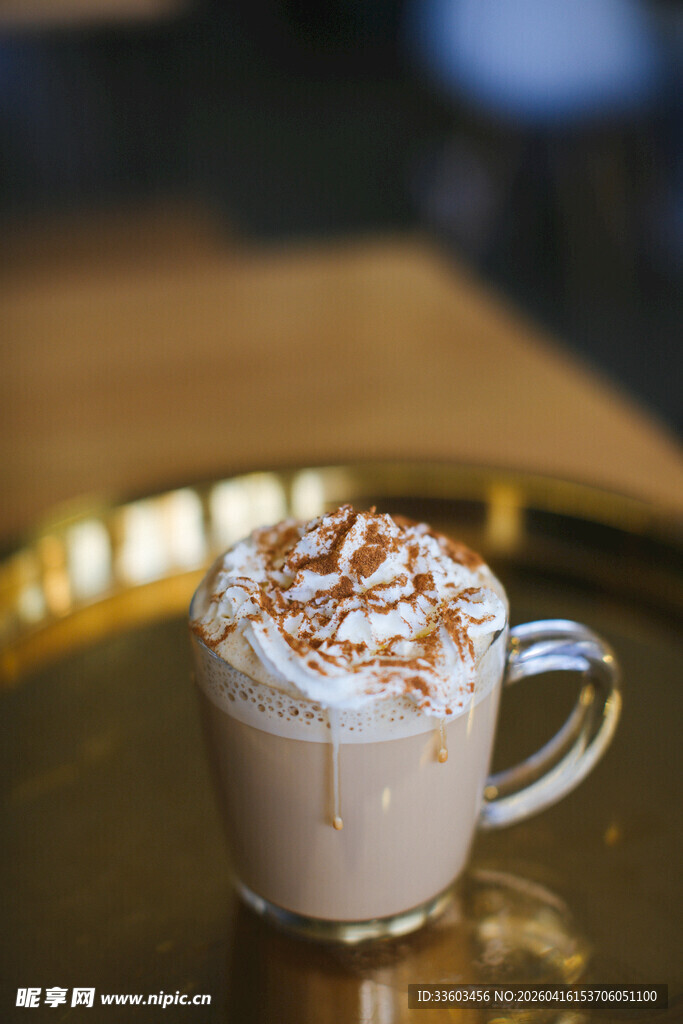 香浓奶泡咖啡特写