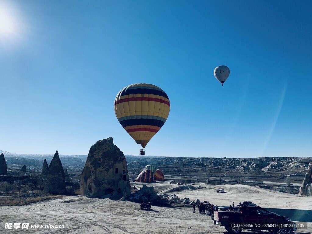 卡帕多西亚的热气球景观