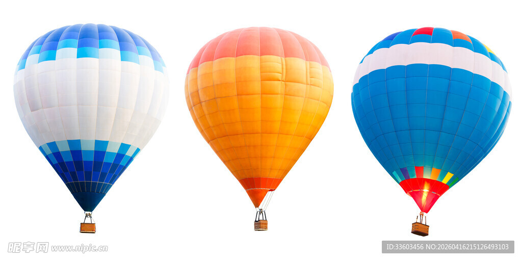 多彩热气球悬停于空中