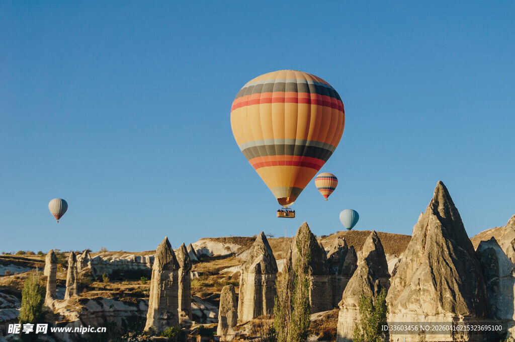 卡帕多西亚的热气球景观