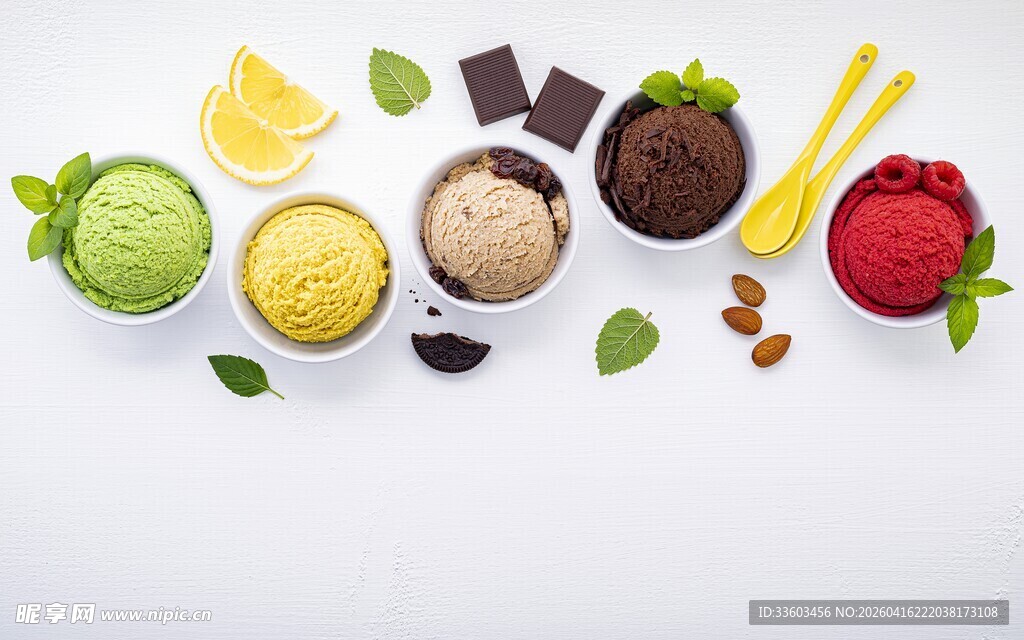 多彩美味冰淇淋及配料