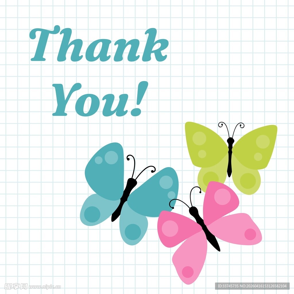 蝴蝶感谢图