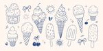 手绘冰淇淋素材