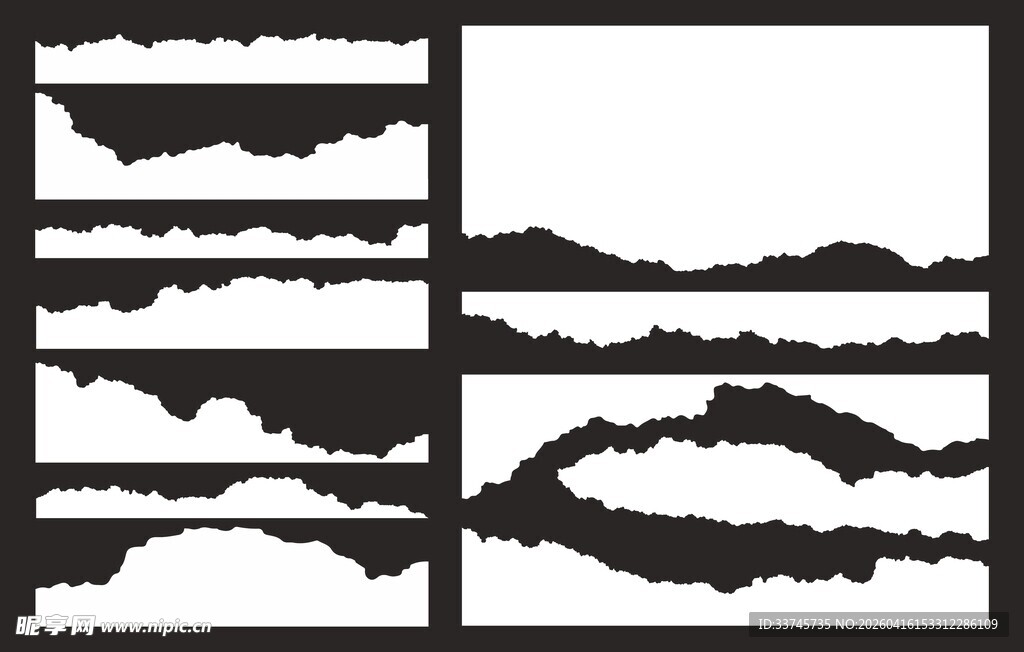 撕裂边框素材