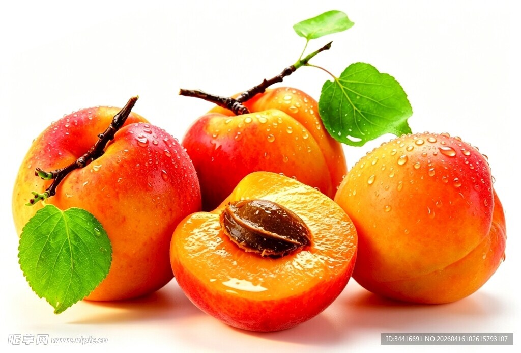 新鲜诱人的成熟杏子