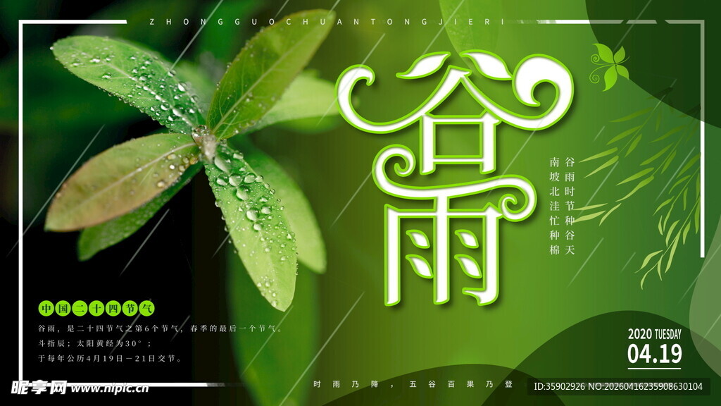 谷雨时节清新自然景象