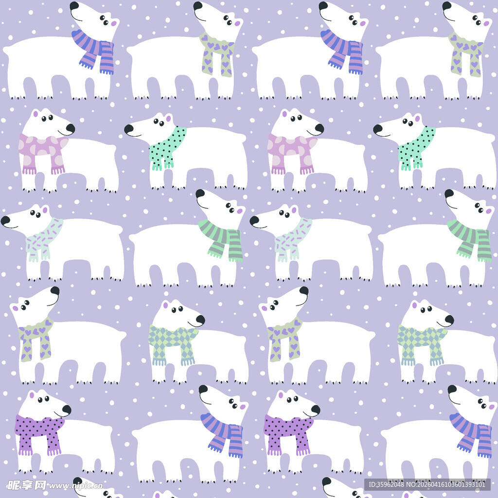 可爱北极熊图案背景
