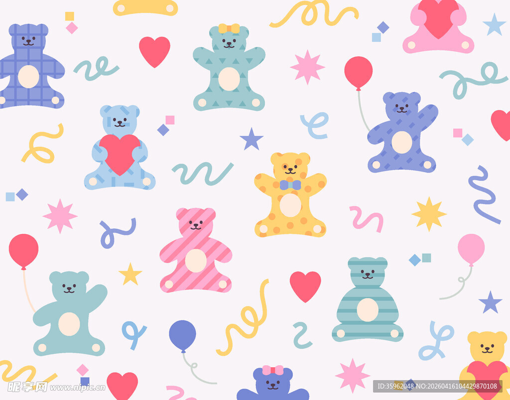 可爱小熊图案背景