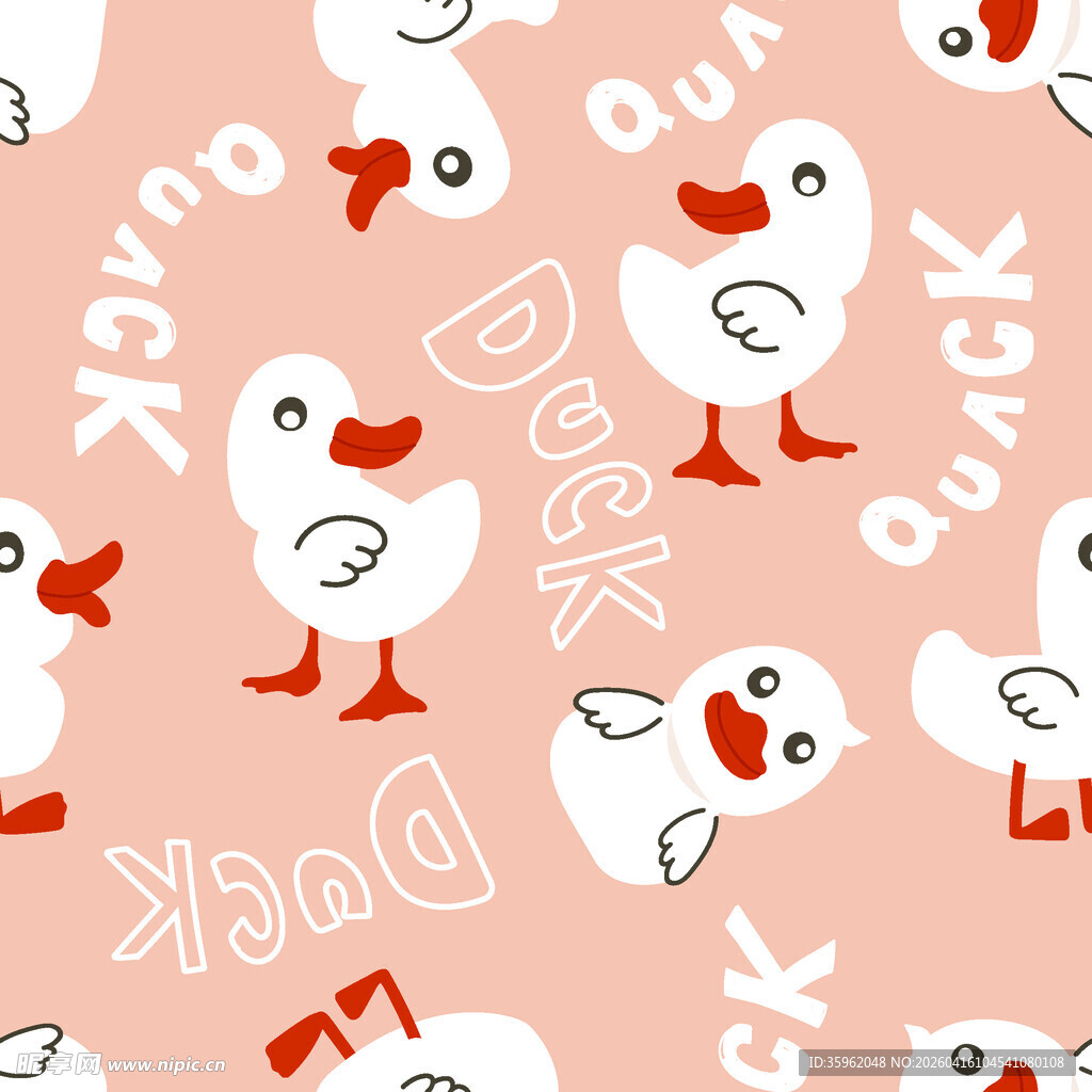 可爱鸭子图案背景